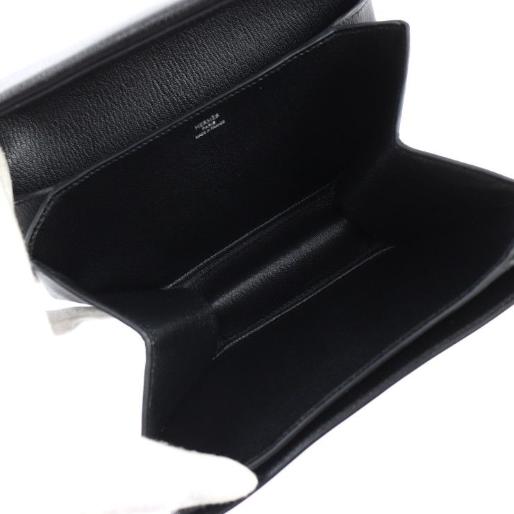 Hermes Opli Opry Clutch Bag ck Chevre Black Silver Hardware — view 7