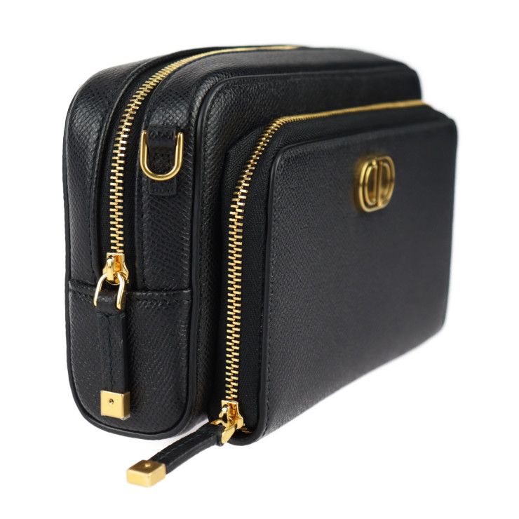 Christian Dior Caro Double Pouch Shoulder Bag S7431 Ubae Calfskin Black — view 3