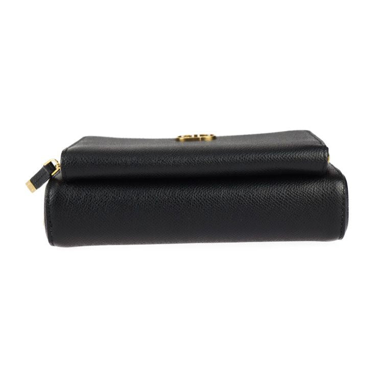 Christian Dior Caro Double Pouch Shoulder Bag S7431 Ubae Calfskin Black — view 5