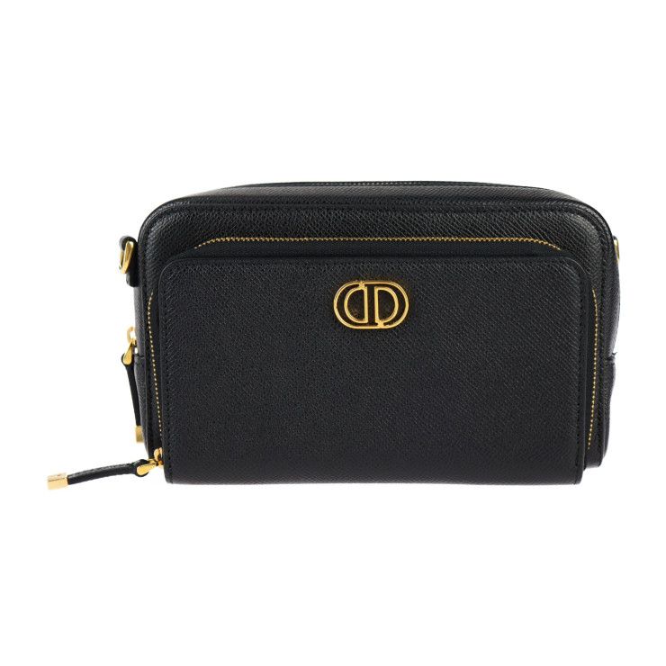 Christian Dior Caro Double Pouch Shoulder Bag S7431 Ubae Calfskin Black — view 2
