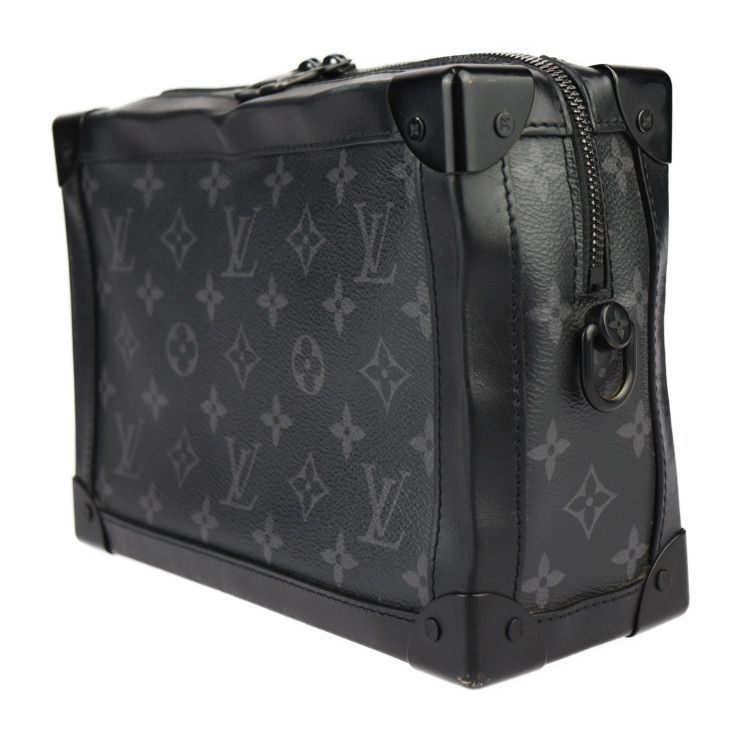 Louis Vuitton Soft Trunk Shoulder Bag Leather Black Monogram Eclipse — view 3