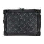 Louis Vuitton Soft Trunk Shoulder Bag Leather Black Monogram Eclipse — view 4