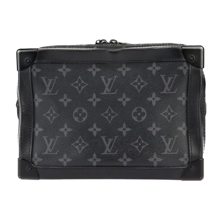 Louis Vuitton Soft Trunk Shoulder Bag Leather Black Monogram Eclipse — view 4