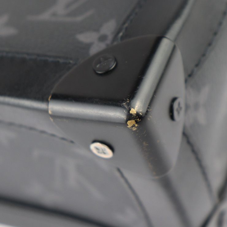Louis Vuitton Soft Trunk Shoulder Bag Leather Black Monogram Eclipse — view 6