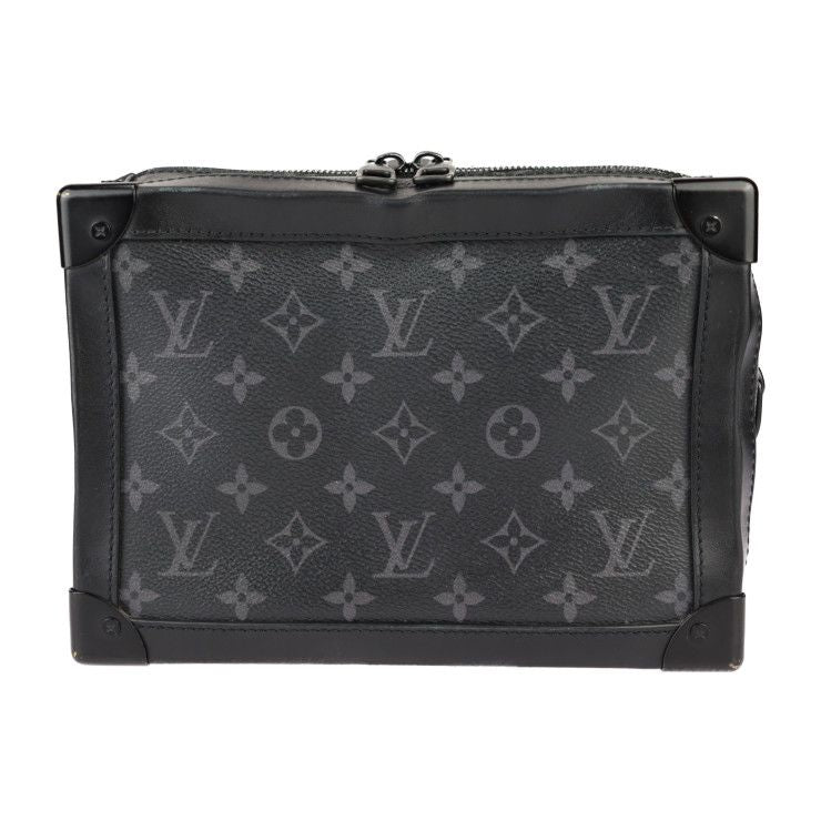 Louis Vuitton Soft Trunk Shoulder Bag Leather Black Monogram Eclipse — view 2