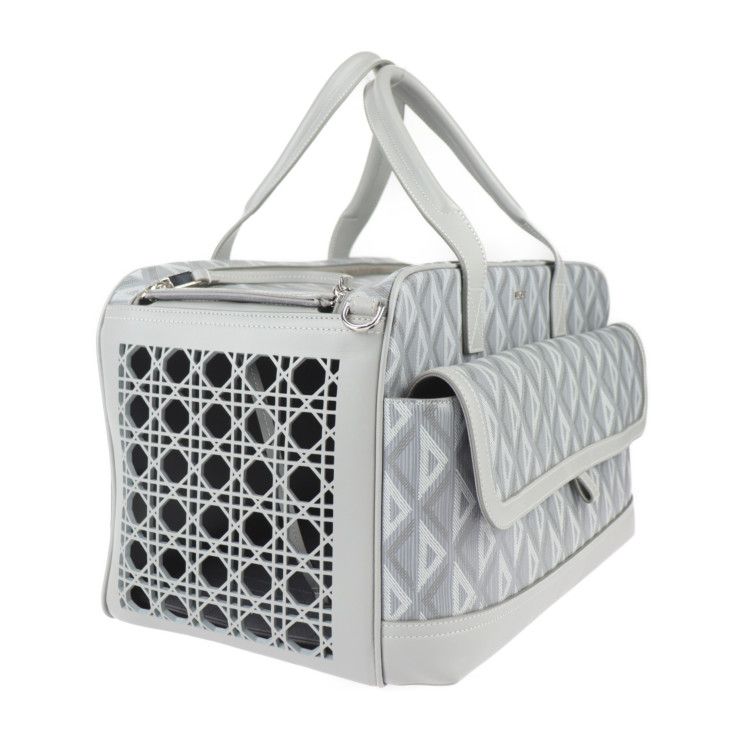 Dior Hit The Road Pet Carry Bag Boston 1 Cdp h42 E Leather Gray — view 4
