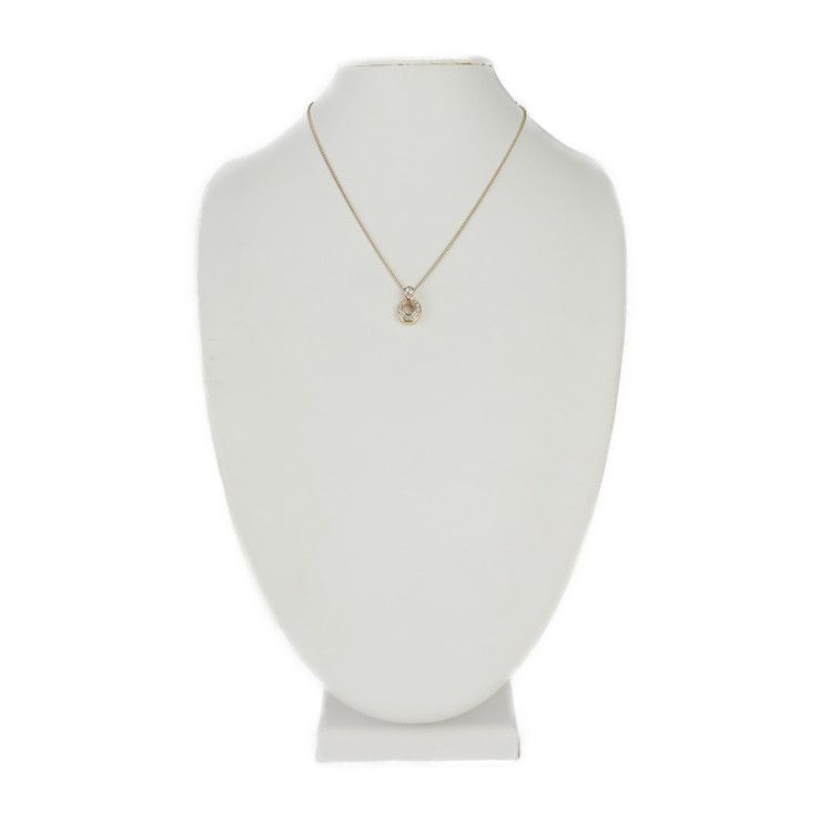 Christian Dior Necklace Metal Gold Rhinestone CD Logo — view 9