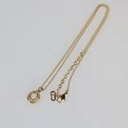 Christian Dior Necklace Metal Gold Rhinestone CD Logo — view 4