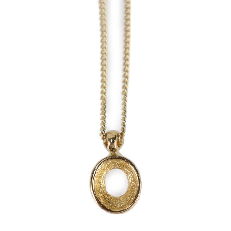 Christian Dior Necklace Metal Gold Rhinestone CD Logo — view 3