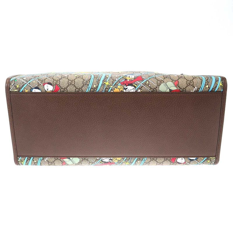 Guccidisney GG Supreme Donald Duck 2-Way Shoulder Tote Bag Brown — view 4