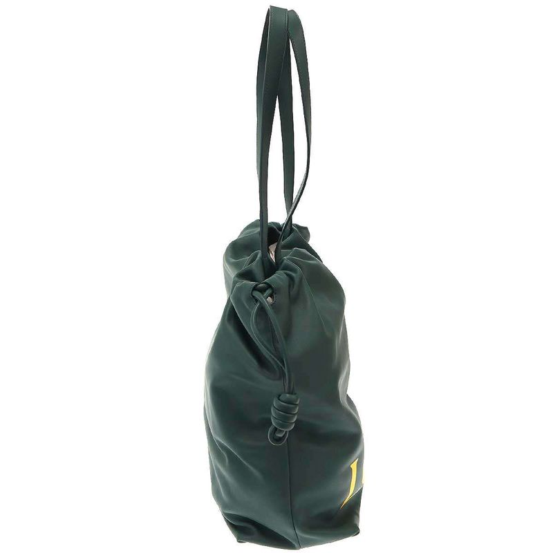 Loewe Flamenco Logo Leather Tote Large Bag Green — view 3