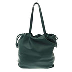 Loewe Flamenco Logo Leather Tote Large Bag Green — view 2