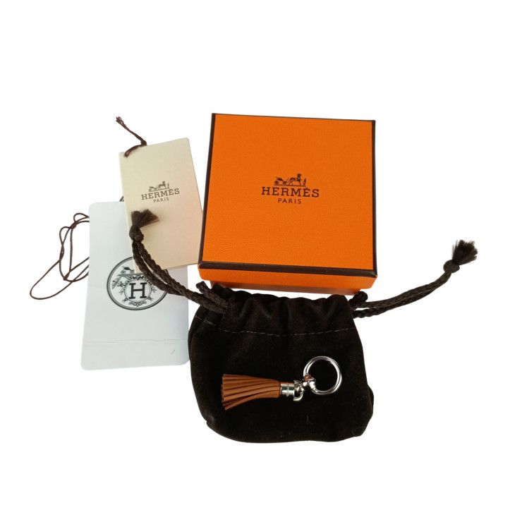 Hermes Scarf Ring Serle Pompon Brown Marron Arsan Anew Milo Twilly — view 7