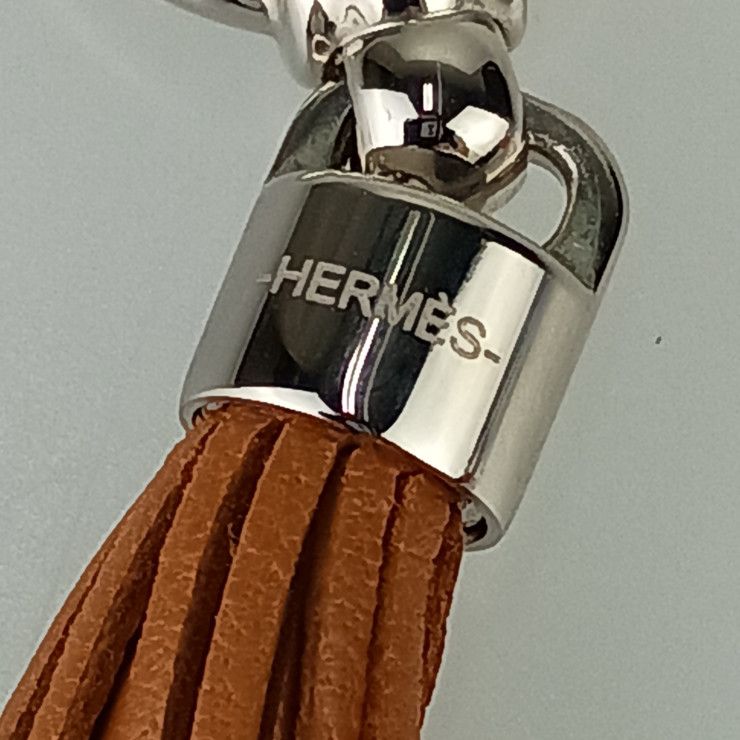 Hermes Scarf Ring Serle Pompon Brown Marron Arsan Anew Milo Twilly — view 6