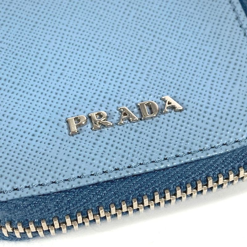 Prada Key Case Logo Leather Blue — view 4