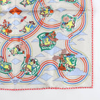 Hermes Carre 45 Volants Flying 100% Silk GRIS Per-e VERT JA Scarf — view 5