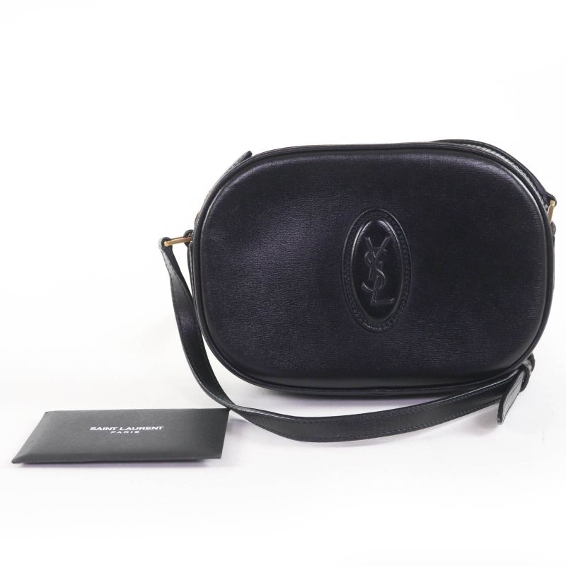 Saint Laurent Paris YSL Logo Camera Bag Leather Shoulder Black — view 2