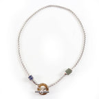 Hermes Meli Melo H Logo Pendant Necklace Silver Blue — view 4