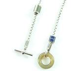 Hermes Meli Melo H Logo Pendant Necklace Silver Blue — view 7