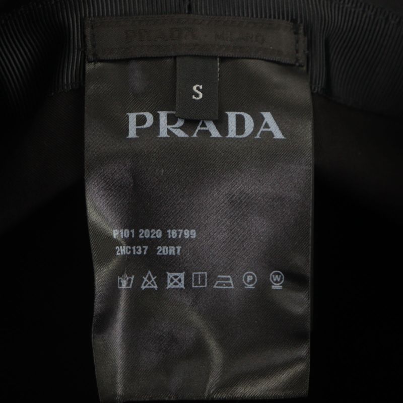 Prada 20 SS 2 Hc137 re-Nylon Hat with Logo Black S Men — view 8