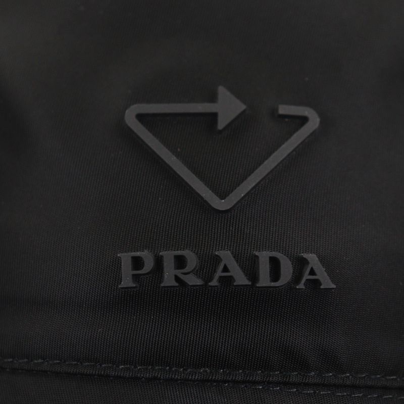 Prada 20 SS 2 Hc137 re-Nylon Hat with Logo Black S Men — view 7