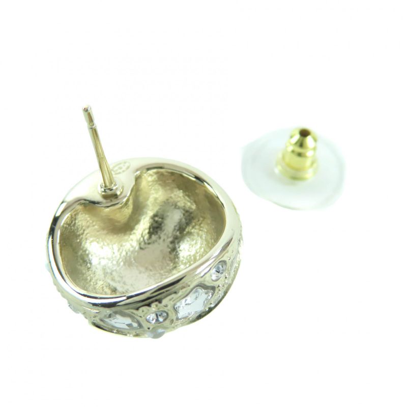 Chanel B25 P Abf219 Metal Strass Star Heart Motif Bijoux Ball Earrings — view 6