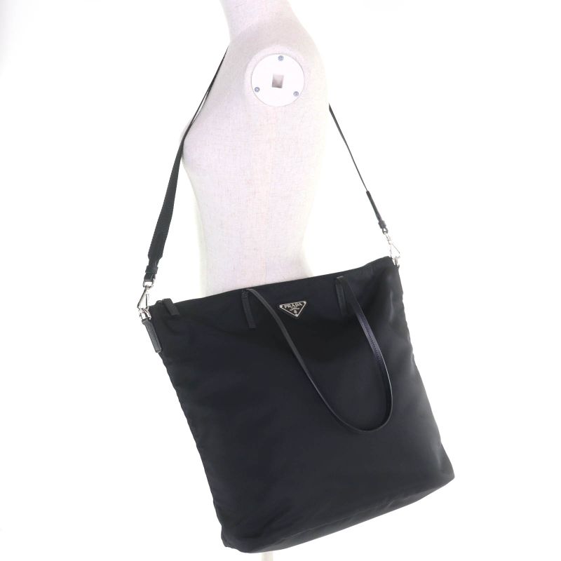 Prada 1 Bg189 2-way Nylon Shoulder Tote Bag With Leather Triangle Logo — view 3