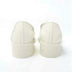Chanel Loafer Leather Shoes White Gold Coco Mark — view 4