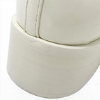 Chanel Loafer Leather Shoes White Gold Coco Mark — view 8