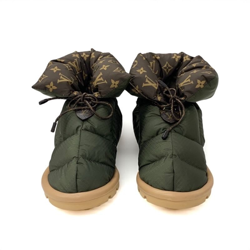 Louis Vuitton Pillow Line Monogram Boots Short Shoes Nylon Khaki Brown — view 3