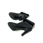 Chanel Boots Short Shoes Leather Velor Black Gold Coco Mark Ribbon — view 6