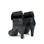 Chanel Boots Short Shoes Leather Velor Black Gold Coco Mark Ribbon — view 4