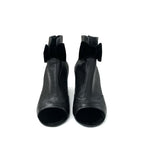 Chanel Boots Short Shoes Leather Velor Black Gold Coco Mark Ribbon — view 2