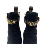 Louis Vuitton Silhouette Line Monogram Boots Short Shoes Suede Black — view 9