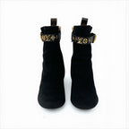 Louis Vuitton Silhouette Line Monogram Boots Short Shoes Suede Black — view 4