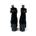 Louis Vuitton Silhouette Line Monogram Boots Short Shoes Suede Black — view 5