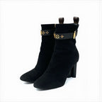 Louis Vuitton Silhouette Line Monogram Boots Short Shoes Suede Black — view 3