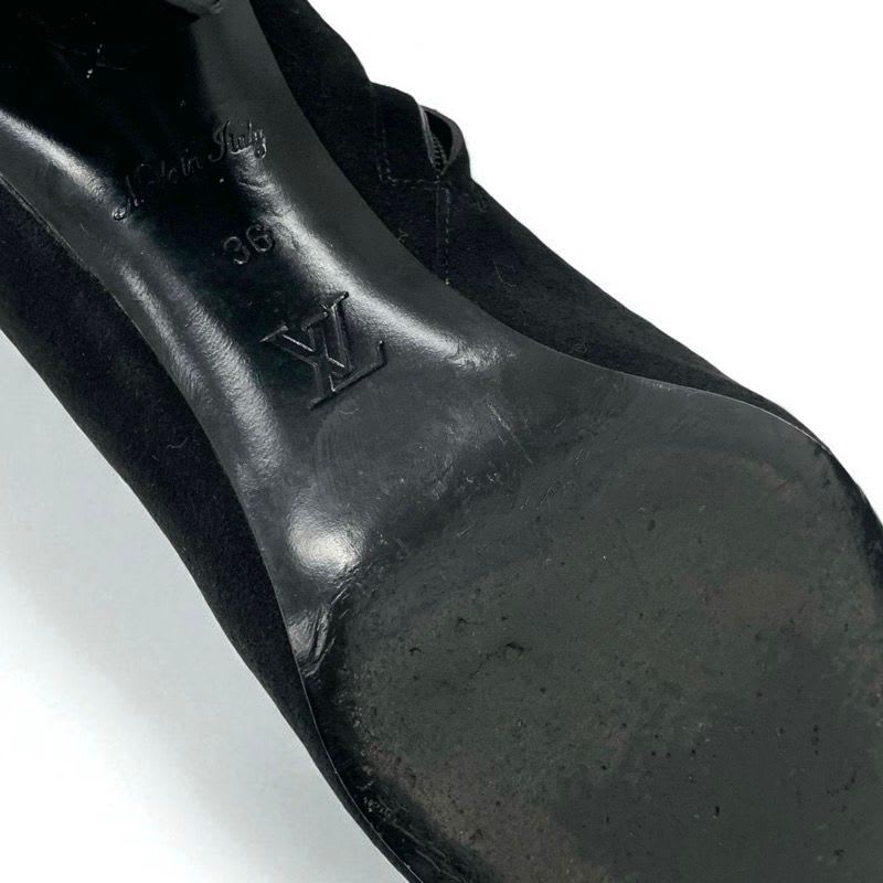 Louis Vuitton Silhouette Line Monogram Boots Short Shoes Suede Black — view 8