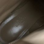 Hermes Frenchie Boots Short Shoes Suede Beige Silver Kelly Hardware — view 7