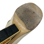 Fendi First Boots Short Shoes Leather Ivory Gold Metal Heel FF Logo — view 9