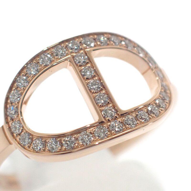 Hermes Chaine D'ancre Contour MM 53 no 13 B Ring 18K Pink Gold Diamond — view 7