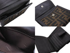Fendi Zucca Pattern Bifold Wallet Compact Canvas Leather Brown — view 7