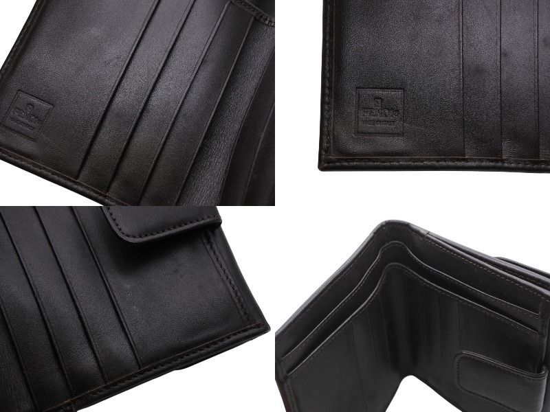 Fendi Zucca Pattern Bifold Wallet Compact Canvas Leather Brown — view 8