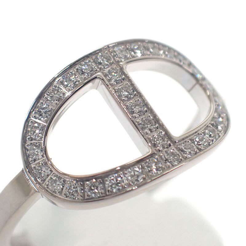 Hermes Chaine D'ancre Contour MM 53 no 13 B Ring 18Kwhite Gold Diamond — view 7