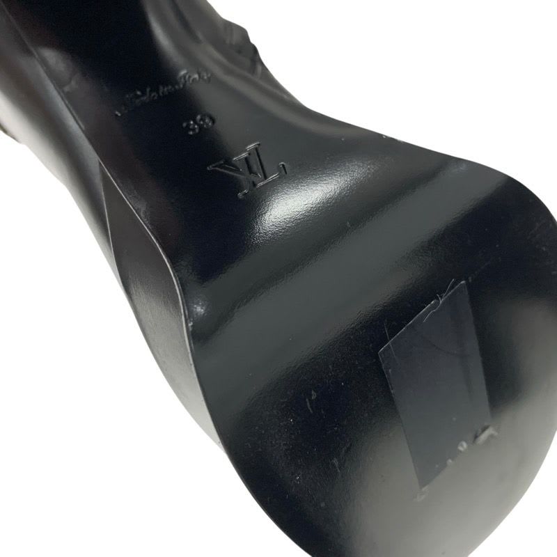 Louis Vuitton Fameline Monogram Boots Short Shoes Leather Patent Black — view 8
