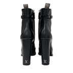 Louis Vuitton Fameline Monogram Boots Short Shoes Leather Patent Black — view 5