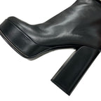 Louis Vuitton Fameline Monogram Boots Short Shoes Leather Patent Black — view 9