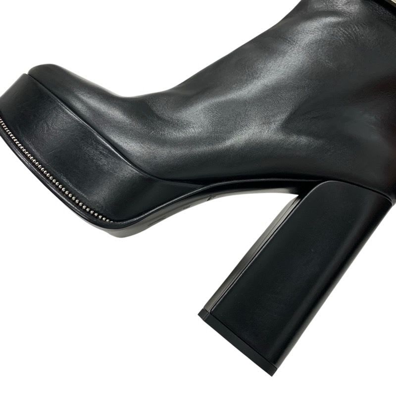Louis Vuitton Fameline Monogram Boots Short Shoes Leather Patent Black — view 9