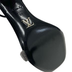 Louis Vuitton Appeal Line Sandals Shoes Satin Black Silver Rhinestone — view 8