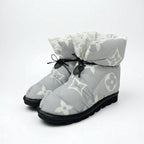 Louis Vuitton Pillow Line Monogram Boots Short Shoes Nylon White Black — view 2